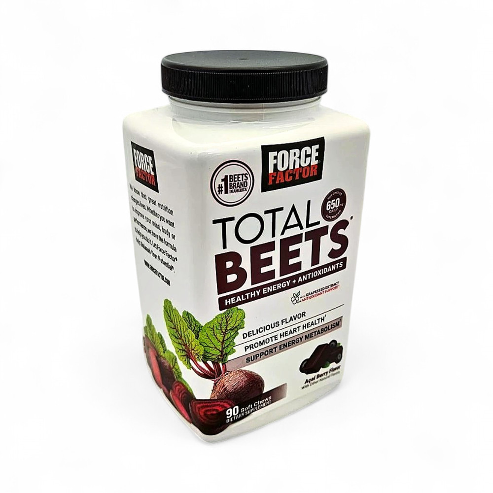 Force Factor Total Beets Soft Chews, Açai Berry – 90 Count