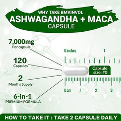 Ashwagandha & Maca 7000mg – Ginger, Turmeric Curcumin, Energy & Endurance