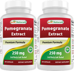 2 Pack Best Naturals Pomegranate 250 mg 250 Capsules
