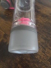 Contigo 24 fl oz Reusable Plastic Shaker Bottle, Screw-On Lid, Gray/Pink/Clear