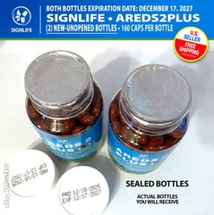(2) Bottles • AREDS 2 Plus Eye Vitamins • w/Lutein, Zeaxanthin and Astaxanthin