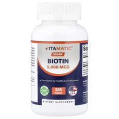 Vegan Biotin, 5,000 mcg, 365 Tablets