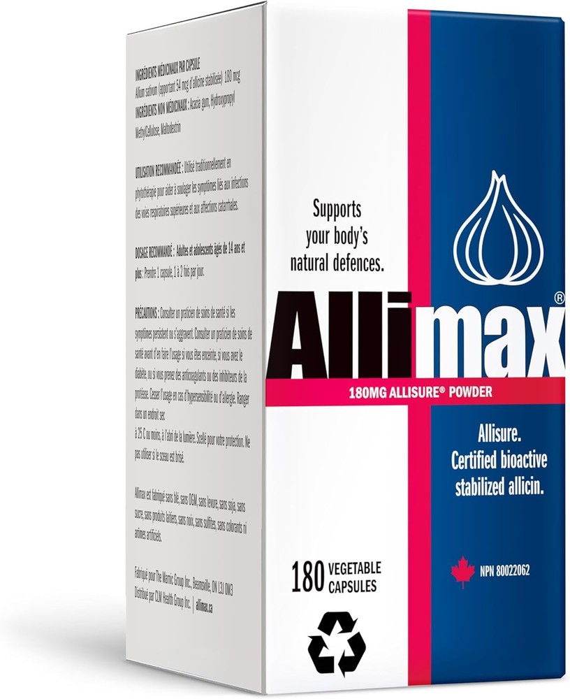 Allimax 180mg 180 Capsules. Supports Your Body’s Immune Function Through Natur