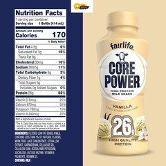 12 Pack , Core Power Protein Shake, Vanilla, 26g Bottle, 14oz