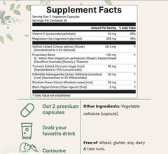 US Saffron Extract Advanced Supplements 60 Veggie Capsules 10-in-1 with Saffron