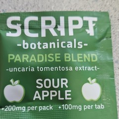 SCRIPT botanicals Uncaria tomentosa Extract Tablets 100mg 2ct Sour Apple