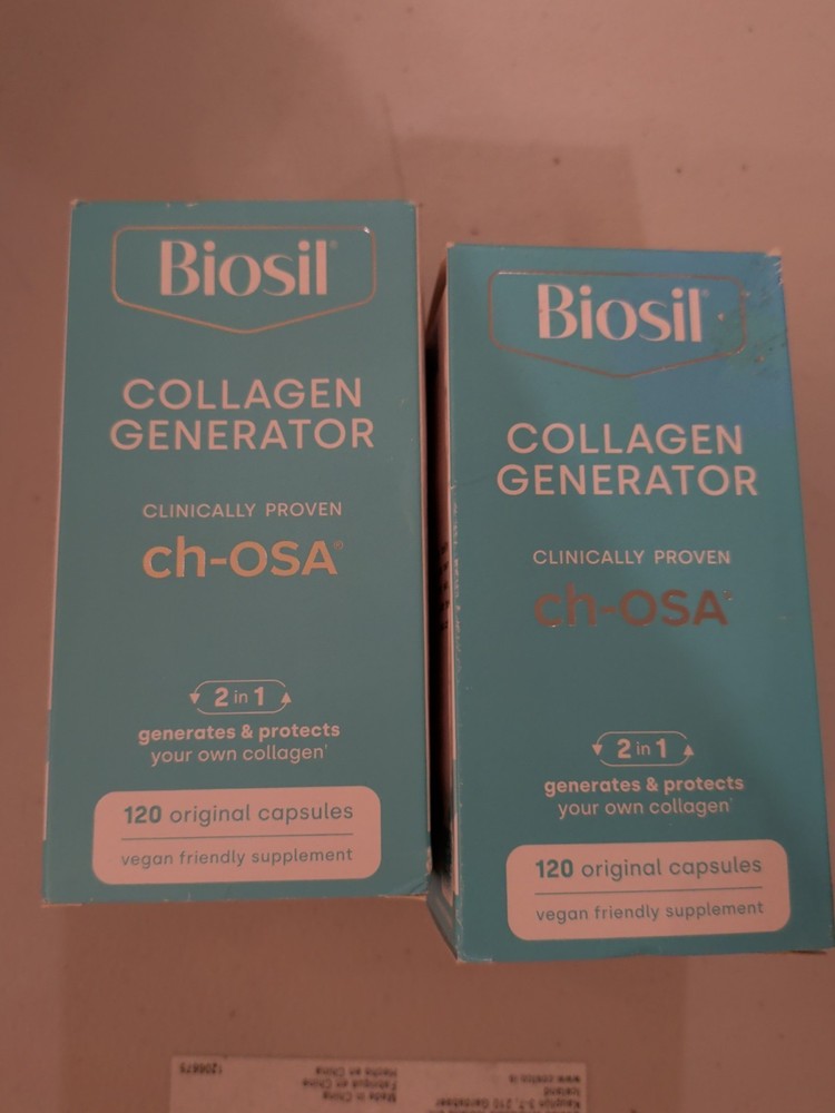 2 Pack BioSil Advanced Collagen Generator Capsules 120 Caps in each Exp 2/27+