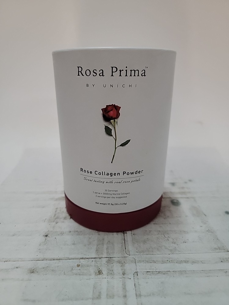 NEW Unichi Rosa Prima Rose Collagen Powder 30 x 3.25g Total 97.5g Exp8/26