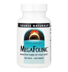 Source Naturals, 2 PACK, MegaFolinic 800 mcg Folinic Acid, 240 Tablets each