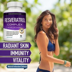 Toplux 1800mg Resveratrol Complex Antioxidant Anti-Aging Immune Support 90 Caps