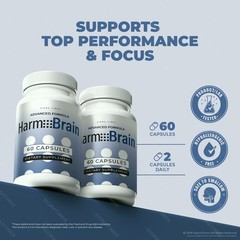 HarmoBrain Capsules – Harmo Brain Supplement for Memory, Focus & Energy – 2 Pack