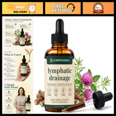 Lymphatic Drainage Drops for Bloat Relief & Detox Cleanse – Vegan, Alcohol-Free,
