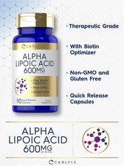Acido Alfa Lipoico 600 Mg 90 Capsulas Pastillas Alta Calidad Puro Sin Gluten OMG