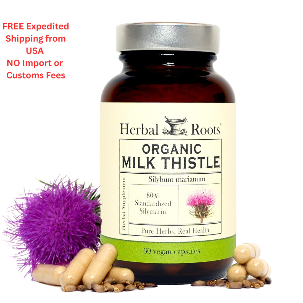 Herbal Roots Milk Thistle Capsules | Extra Strength 80% 60 Count (Pack of 1)
