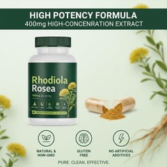 Soluma Rhodiola Rosea, 400mg Per Serving With Bioperine, 60 Capsules (1Set)