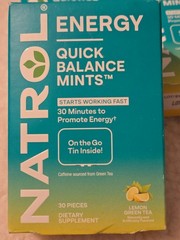 4 New Natrol Energy Quick Balance Mints 30 Pieces Each 01/2026 Lemon Green Tea