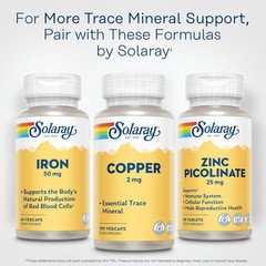 SOLARAY Copper Supplements – with Copper Bisglycinate 2Mg – Trace Minerals Suppl