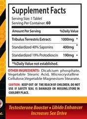 Premium Quality – TRIBULUS TERRESTRIS – Muscle Mass 120 Tablets 2 Bottles