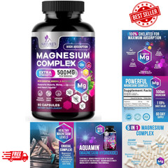 Magnesium Complex Supplement 500 mg – 5 in 1 High Absorption Chelated Magnesium