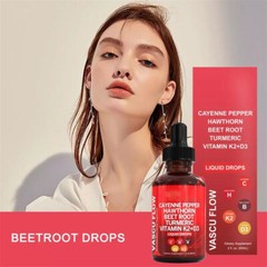 1-3 PacksCayenne Pepper Hawthorn Beet Root Turmeric Vitamin K2+D3 Liquid Drops