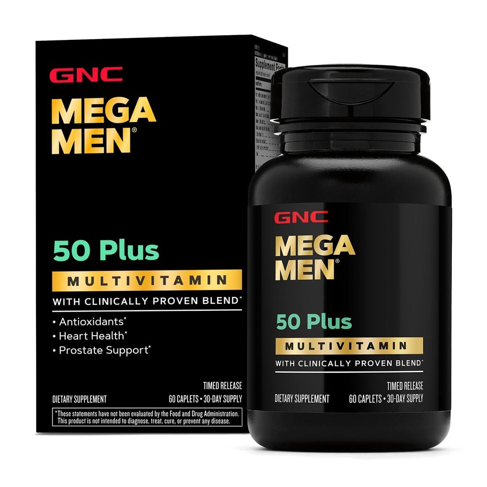 GNC Mega Men50 Plus Multivitamin 120ct 69 Day Supply – New Sealed – USA SHIPPING