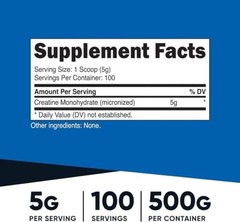Nutricost Creatine Monohydrate Micronized Powder 500G