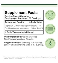 Double Wood Magnesium L-Threonate (Magtein) 2000mg