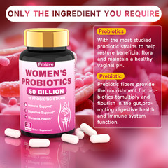 2pack Fmlave Vaginal Probiotics for Women pH Balance w/ 50 Billion CFU Prebiotic