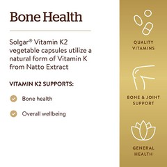 Solgar Naturally Sourced Vitamin K2 MK-7 100 mcg 50 Vegetable Capsules