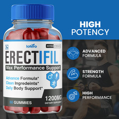 (2 Pack) Erectifil Male Gummies, Advanced Men Performance Support (120 ct)