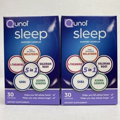 2X Qunol Sleep Support Complex 5:1 Time Release MELATONIN GABA 30ct Exp 2/27 LOT
