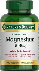 Nature’s Bounty Magnesium Supplements 500 Mg 200 Count (Pack of 1)