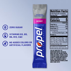 Propel Zero Sugar Berry Electrolyte Drink Mix Packets 16 Count 0.11 oz-free ship