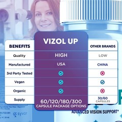 (1 Pack) Vizol Up Advanced Max Support Healthy Eye Function VizolUp 60 Capsules