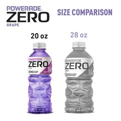 8 Pack 20 Oz POWERADE Electrolyte Enhanced Zero Sugar Grape Flavor Sports Drink