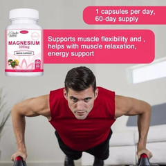 2 Pack ~ TAOTERS Magnesium Supplement Nerve Support 60 Caps ~ Exp 7/26