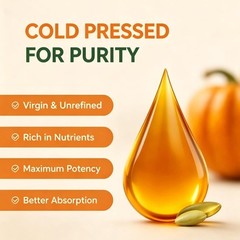 Pumpkin Seed Oil Saw Palmetto Capsules | Hair Prostate Support | 60 Softgels