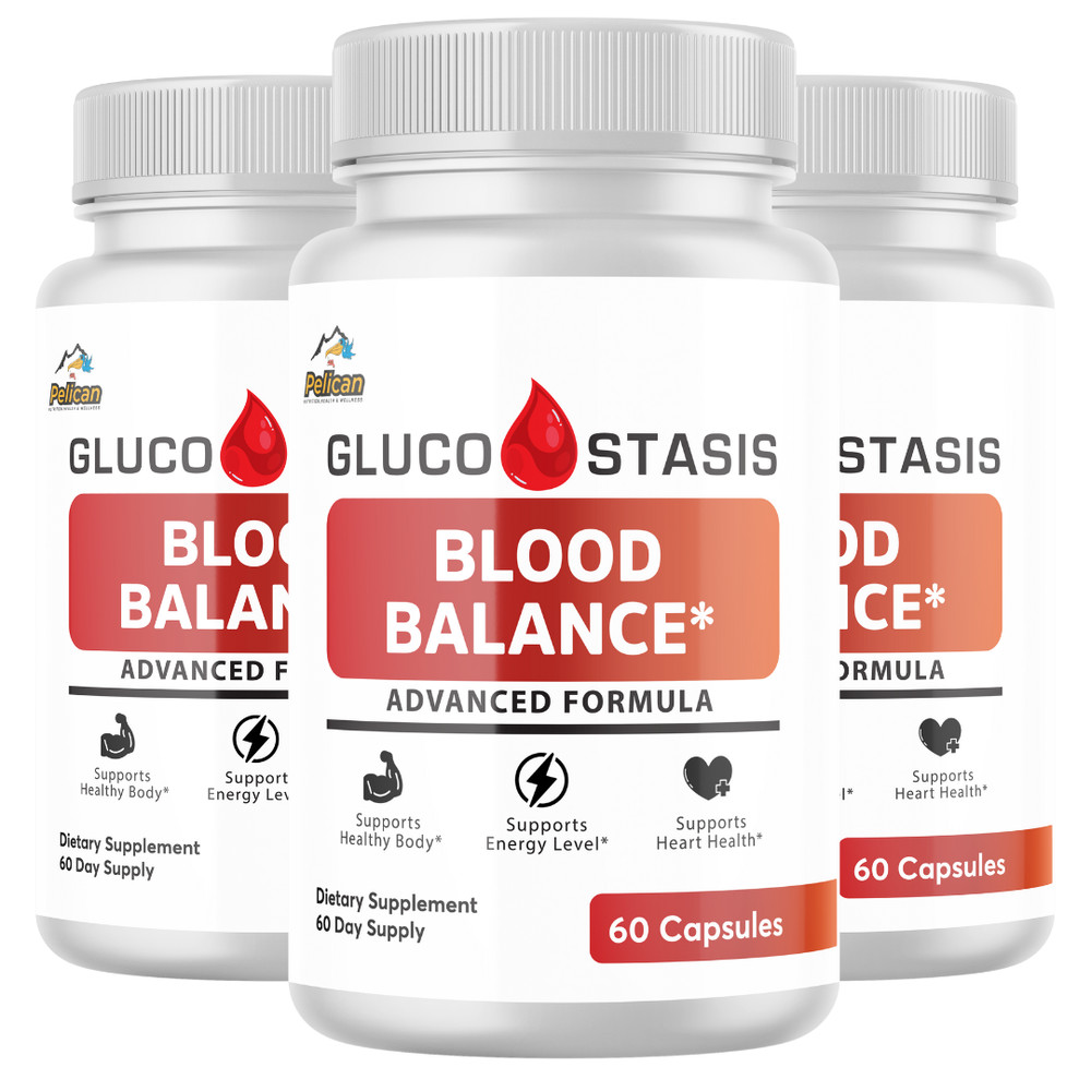 GLUCO STASIS- Blood Support- 3 Bottles- 180 Capsules