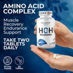 HGHBooster | Amino Acid Complex | Energy, Muscle & Workout Support | 60 Tablets