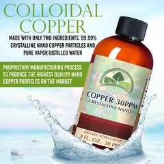 The BEST Nano Colloidal Copper Supplement! 8 oz 30 ppm of Nano Copper!
