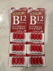 6ct Stacker B12 Extreme Energy 24 Capsules I Month Supply FREE SHIP