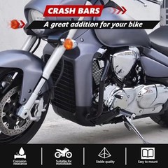 Engine Guard Highway Crash Bar Protector Replacement for Suzuki Boulevard Black