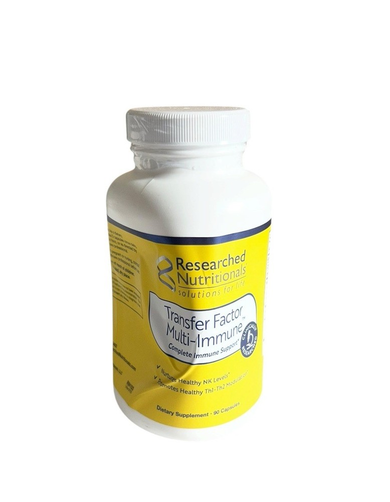 Transfer Factor Multi Immune Support 90 Caps Colostrum Mushroom Dmg Bottle 05/27