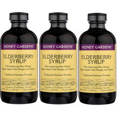 Honey Gardens – Elderberry Syrup 8 fl.oz/240 mL Each (Pack of 3)