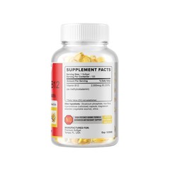 360 Softgels Vitamin B12 Methylcobalamin – 2000mcg USA Made Non-GMO