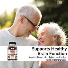 (2 Pack) Ginseng + Ginkgo for Brain Function, Blood Flow, Anti Inflammatory