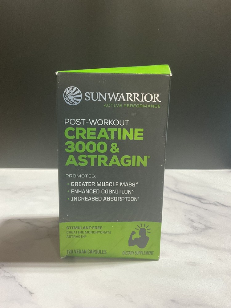 Sunwarrior Post-Workout Creatine 3000 & Astragin 120 Vegan Capsules 02/2027