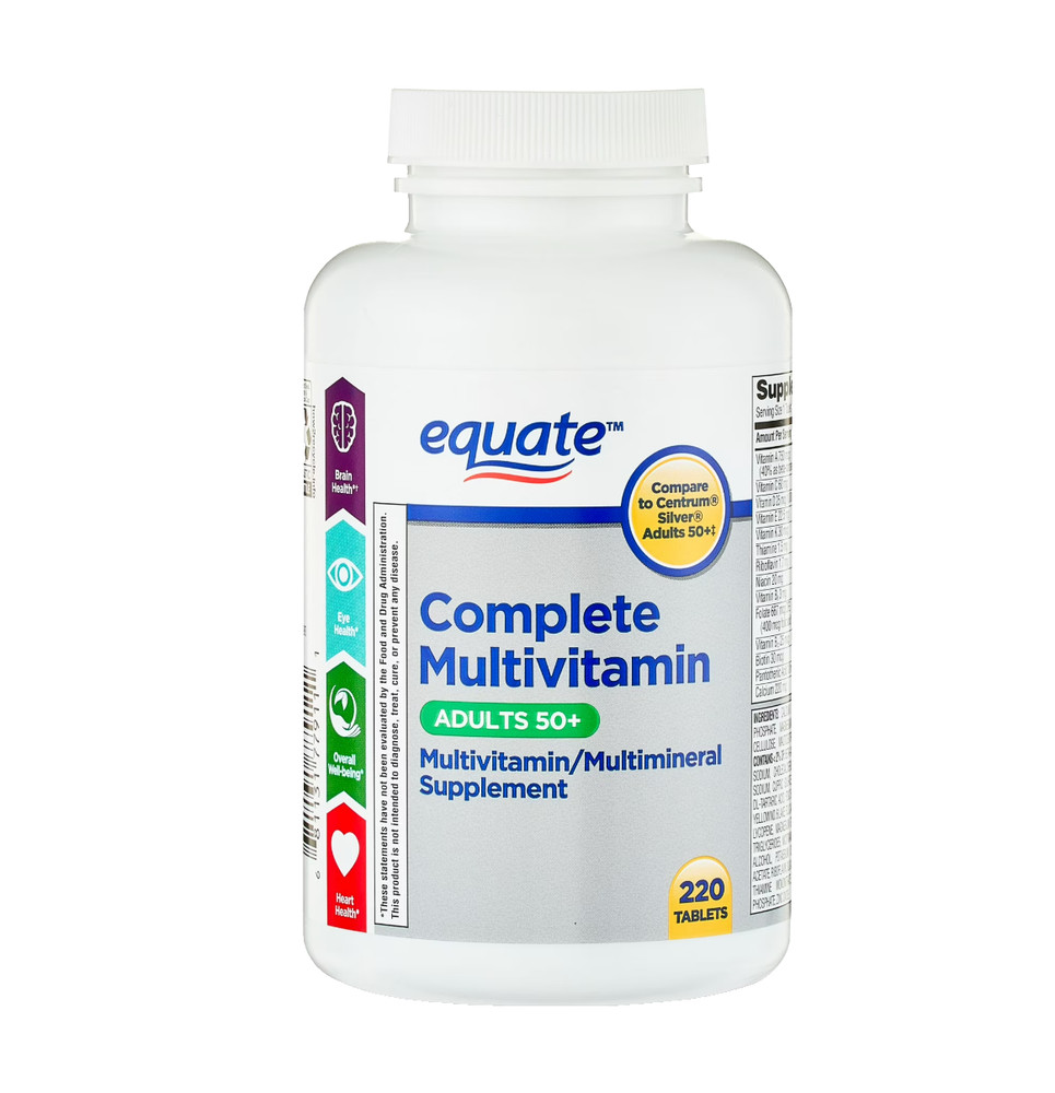 Equate Complete Multivitamin Tablets for Adults Aged 50+ 220 Count USA