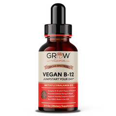 Gotas Liquidas Sublinguales De Vitamina B12 Veganas – Hecho por Grow Vitamin
