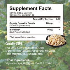 Boswellia Extract 710mg Capsules – BioPerine – Joint Health Support Pain Relief